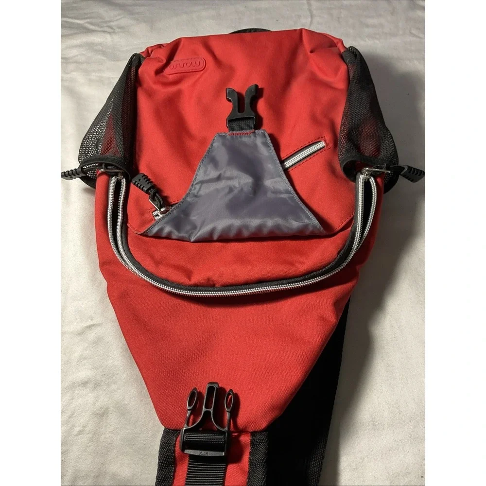 Mosiso Sling Backpack One Strap Over The Shoulder Mesium Size Red/Orange Pockets